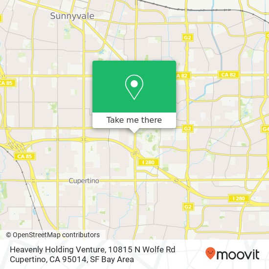 Mapa de Heavenly Holding Venture, 10815 N Wolfe Rd Cupertino, CA 95014