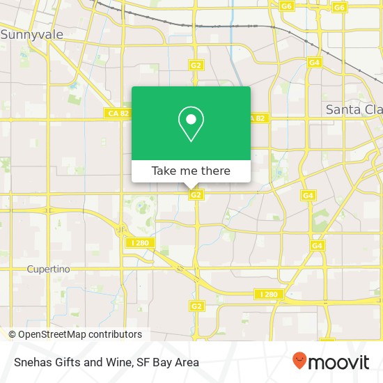 Mapa de Snehas Gifts and Wine, 1175 E Homestead Rd Sunnyvale, CA 94087