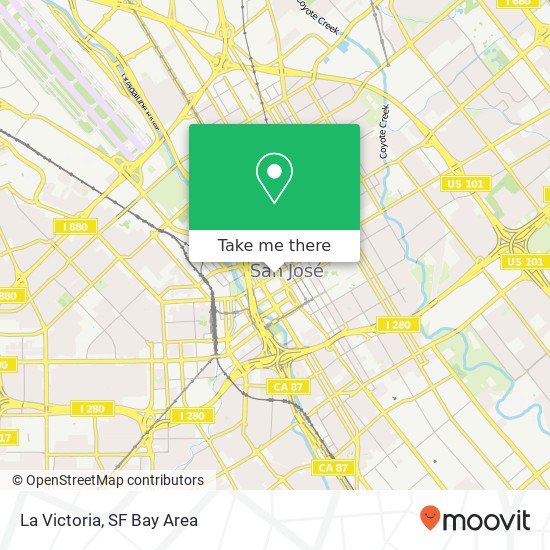 Mapa de La Victoria, 131 W Santa Clara St San Jose, CA 95113