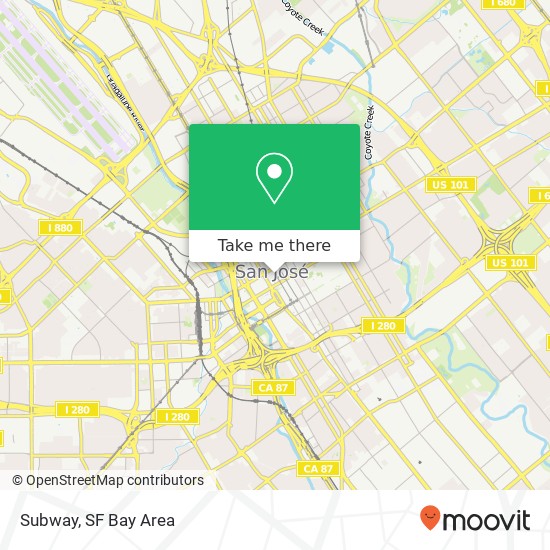 Mapa de Subway, 43 S 1st St San Jose, CA 95113