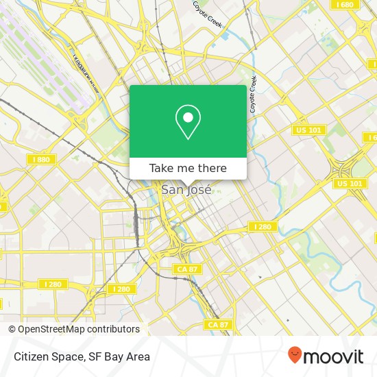 Mapa de Citizen Space, 12 S 1st St San Jose, CA 95113