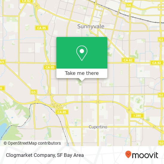 Mapa de Clogmarket Company, 1542 Hollenbeck Ave Sunnyvale, CA 94087