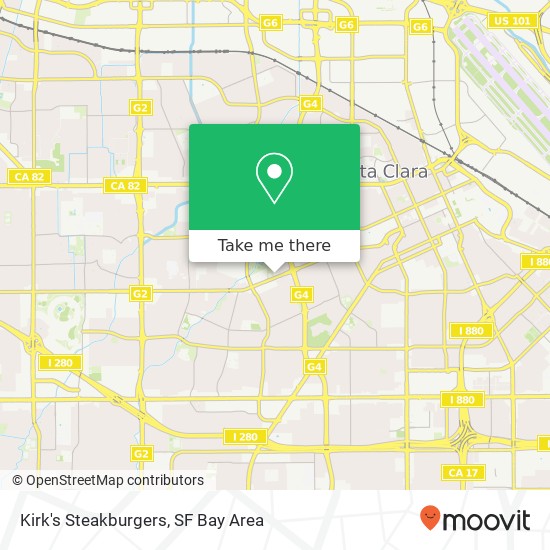 Mapa de Kirk's Steakburgers, 2605 Homestead Rd Santa Clara, CA 95051