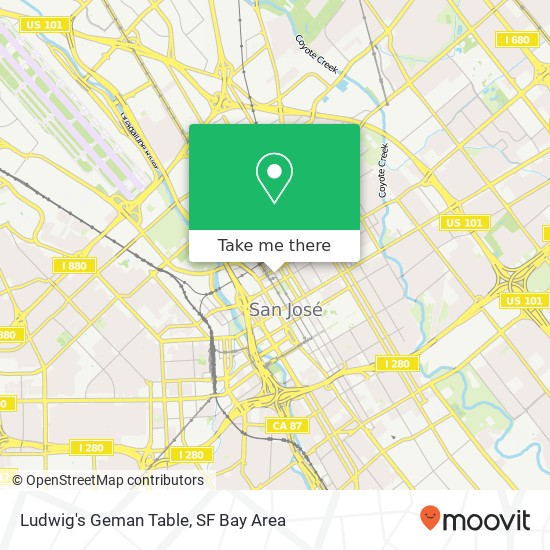 Mapa de Ludwig's Geman Table, 261 N 2nd St San Jose, CA 95112