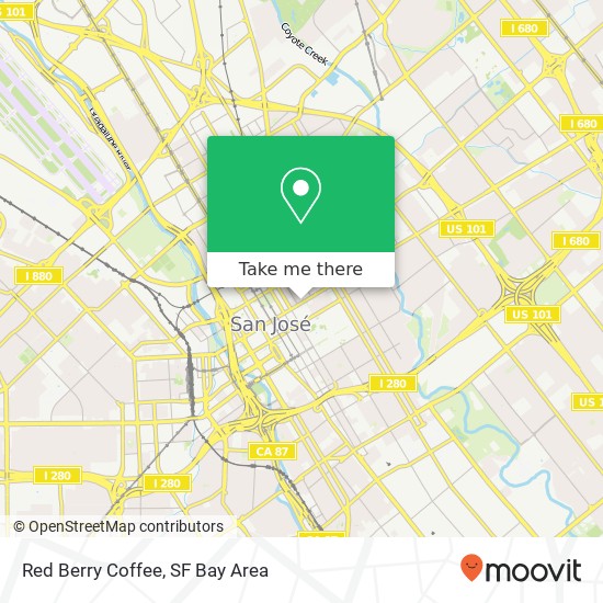 Mapa de Red Berry Coffee, 231 E Santa Clara St San Jose, CA 95113