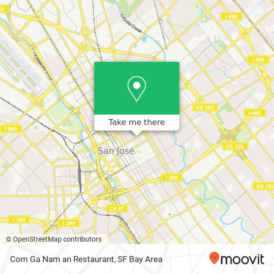 Mapa de Com Ga Nam an Restaurant, 348 E Santa Clara St San Jose, CA 95113