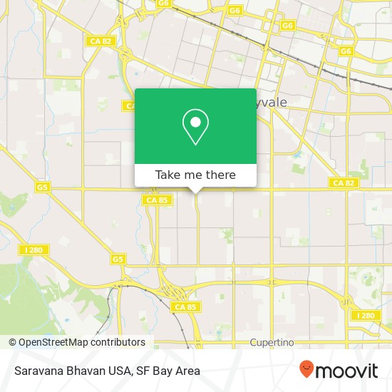 Mapa de Saravana Bhavan USA, 1305 S Mary Ave Sunnyvale, CA 94087