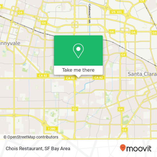 Mapa de Chois Restaurant, 3530 El Camino Real Santa Clara, CA 95051