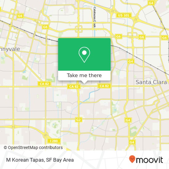 Mapa de M Korean Tapas, 3546 Flora Vista Ave Santa Clara, CA 95051