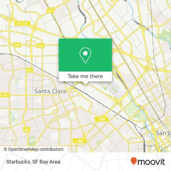 Mapa de Starbucks, 1349 Coleman Ave Santa Clara, CA 95050