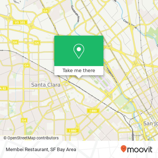 Mapa de Membei Restaurant, 1349 Coleman Ave Santa Clara, CA 95050