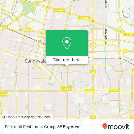 Mapa de Sankranti Restaurant Group, 731 S Wolfe Rd Sunnyvale, CA 94086