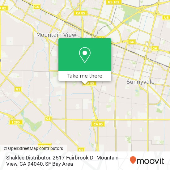 Shaklee Distributor, 2517 Fairbrook Dr Mountain View, CA 94040 map