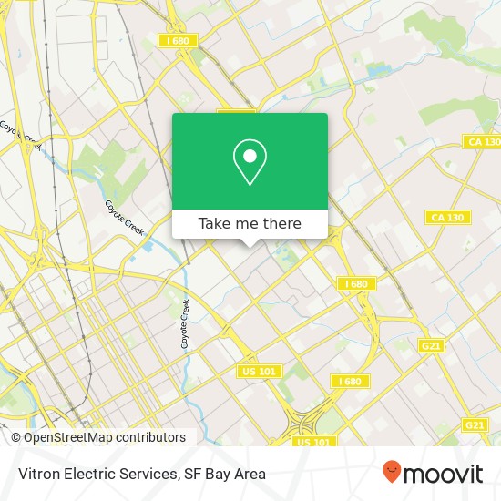 Mapa de Vitron Electric Services, 1901 Las Plumas Ave San Jose, CA 95133