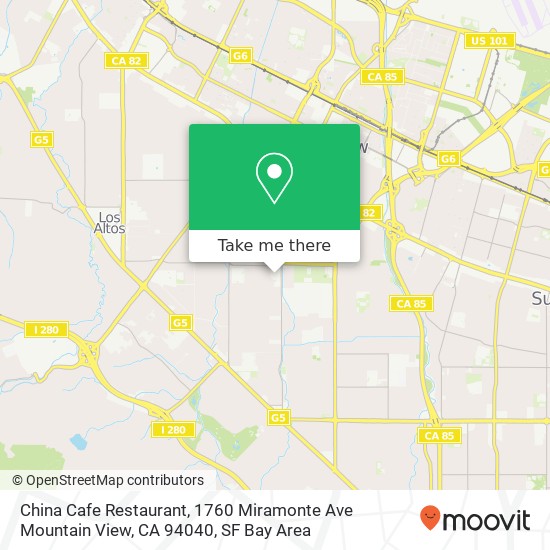 China Cafe Restaurant, 1760 Miramonte Ave Mountain View, CA 94040 map