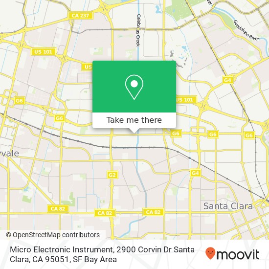 Mapa de Micro Electronic Instrument, 2900 Corvin Dr Santa Clara, CA 95051