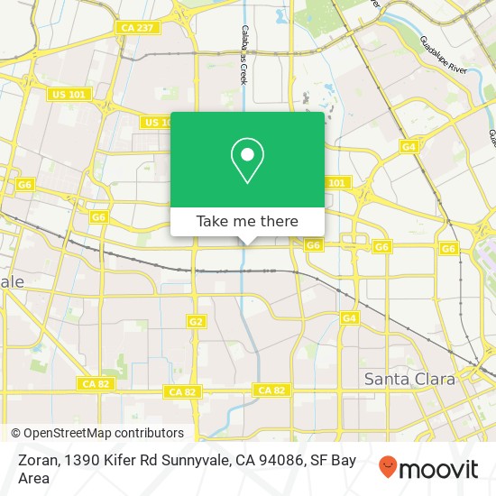 Mapa de Zoran, 1390 Kifer Rd Sunnyvale, CA 94086