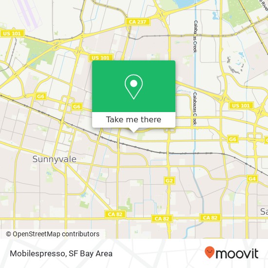 Mapa de Mobilespresso, 174 Commercial St Sunnyvale, CA 94086