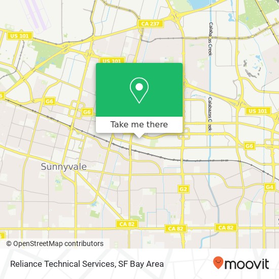 Mapa de Reliance Technical Services, 895 Kifer Rd Sunnyvale, CA 94086