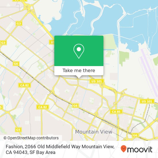 Mapa de Fashion, 2066 Old Middlefield Way Mountain View, CA 94043