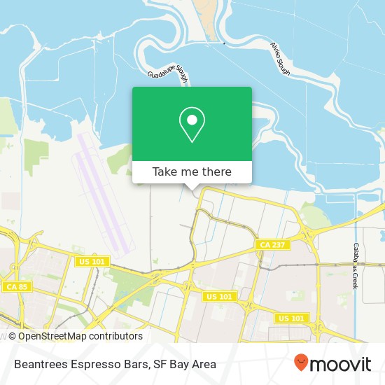 Mapa de Beantrees Espresso Bars, 721 1st Ave Sunnyvale, CA 94089