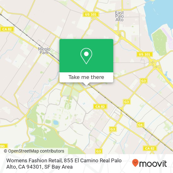 Mapa de Womens Fashion Retail, 855 El Camino Real Palo Alto, CA 94301