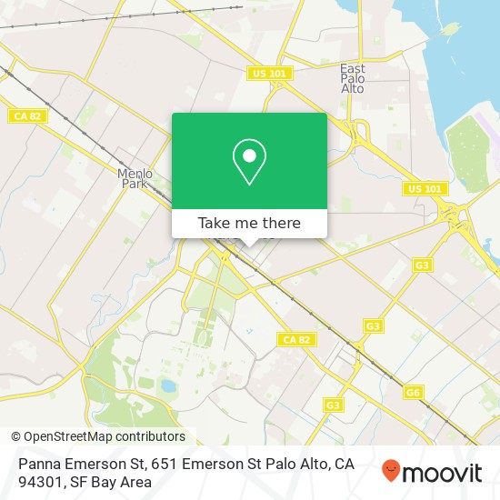 Panna Emerson St, 651 Emerson St Palo Alto, CA 94301 map