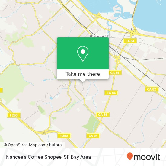 Mapa de Nancee's Coffee Shopee, 2137 Roosevelt Ave Redwood City, CA 94061