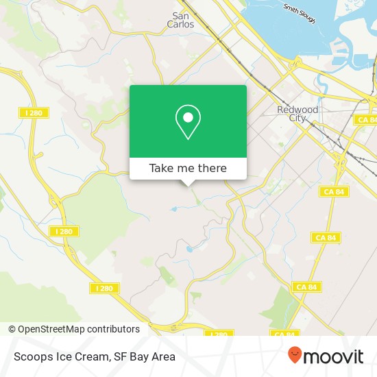 Mapa de Scoops Ice Cream, 3213 Oak Knoll Dr Redwood City, CA 94062