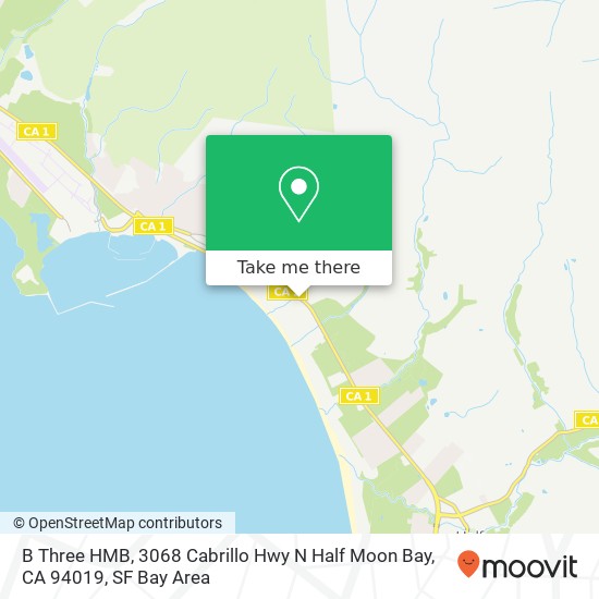 Mapa de B Three HMB, 3068 Cabrillo Hwy N Half Moon Bay, CA 94019