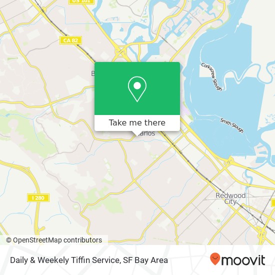 Mapa de Daily & Weekely Tiffin Service, 632 Cedar St San Carlos, CA 94070