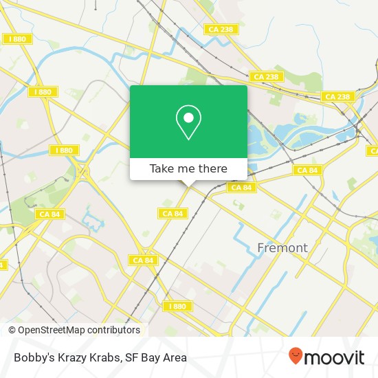 Mapa de Bobby's Krazy Krabs, 4012 Thornton Ave Fremont, CA 94536