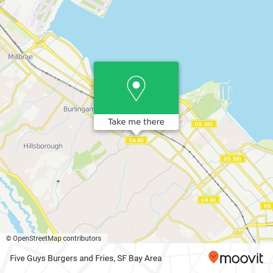 Five Guys Burgers and Fries, 203 Primrose Rd Burlingame, CA 94010 map