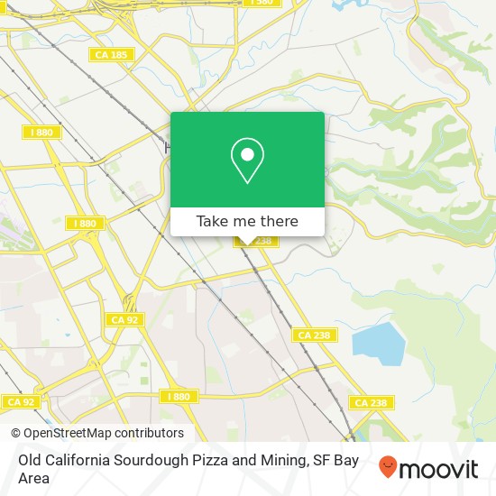 Mapa de Old California Sourdough Pizza and Mining, 25613 Dollar St Hayward, CA 94544
