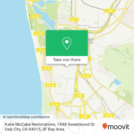 Mapa de Katie McCabe Restorations, 1848 Sweetwood Dr Daly City, CA 94015