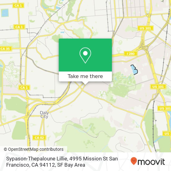 Mapa de Sypason-Thepaloune Lillie, 4995 Mission St San Francisco, CA 94112