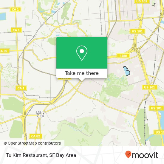 Mapa de Tu Kim Restaurant, 4877 Mission St San Francisco, CA 94112