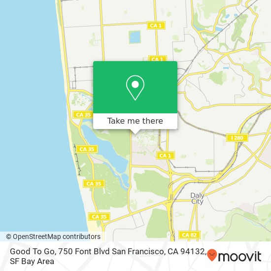 Mapa de Good To Go, 750 Font Blvd San Francisco, CA 94132