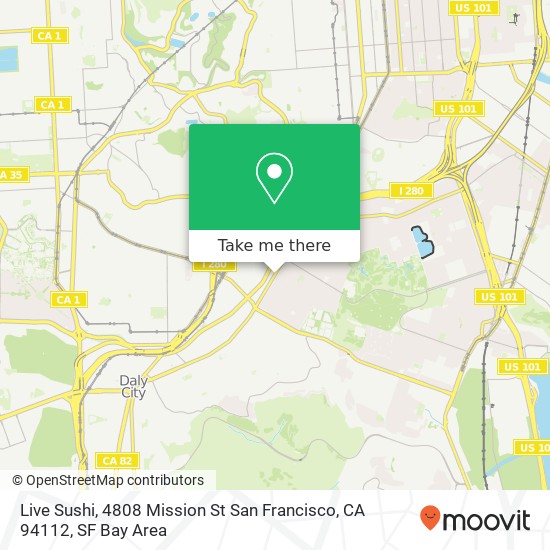 Live Sushi, 4808 Mission St San Francisco, CA 94112 map