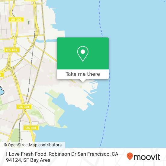 Mapa de I Love Fresh Food, Robinson Dr San Francisco, CA 94124