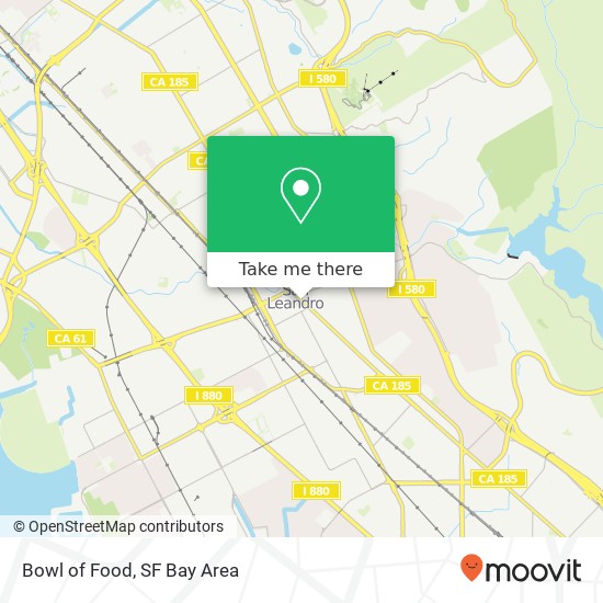 Mapa de Bowl of Food, 1389 E 14th St San Leandro, CA 94577