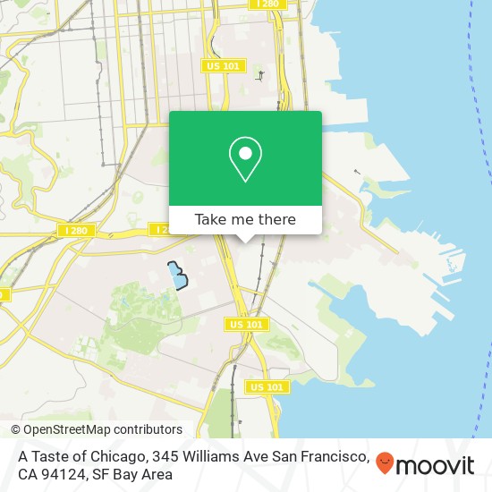 Mapa de A Taste of Chicago, 345 Williams Ave San Francisco, CA 94124