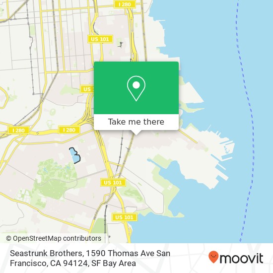 Mapa de Seastrunk Brothers, 1590 Thomas Ave San Francisco, CA 94124