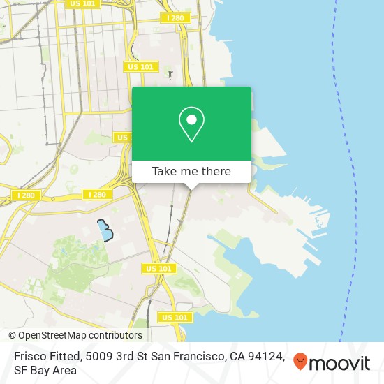 Mapa de Frisco Fitted, 5009 3rd St San Francisco, CA 94124