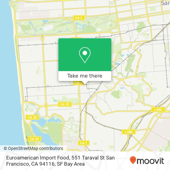 Euroamerican Import Food, 551 Taraval St San Francisco, CA 94116 map