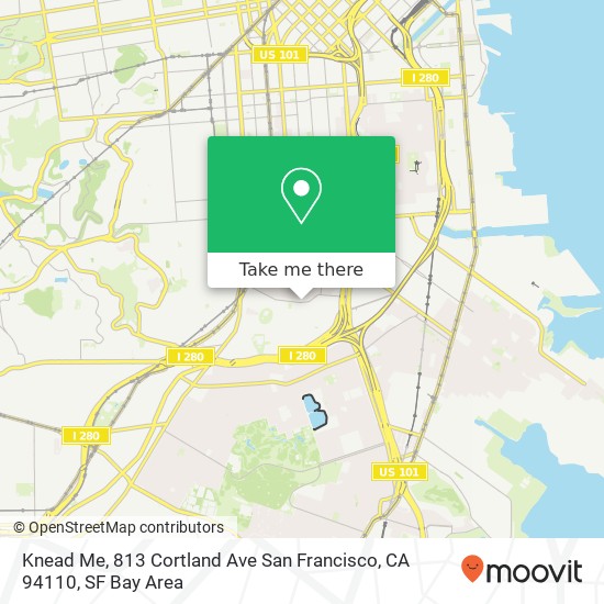 Mapa de Knead Me, 813 Cortland Ave San Francisco, CA 94110