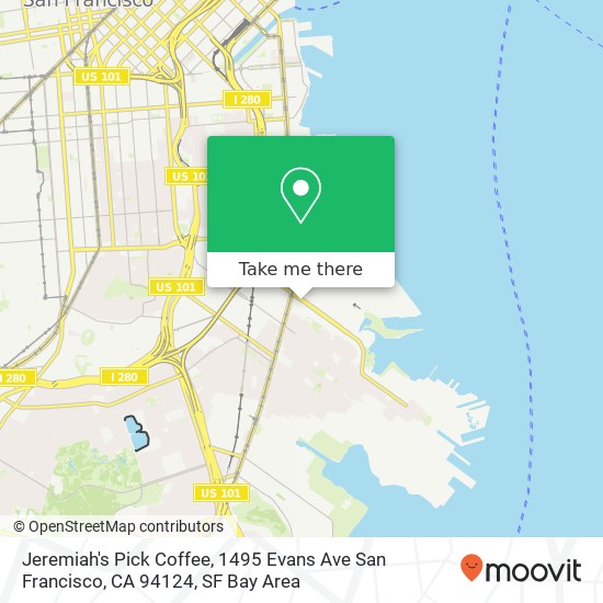 Jeremiah's Pick Coffee, 1495 Evans Ave San Francisco, CA 94124 map