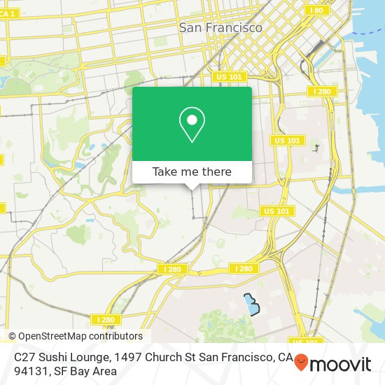 C27 Sushi Lounge, 1497 Church St San Francisco, CA 94131 map