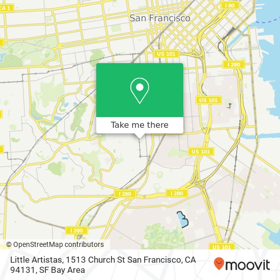 Mapa de Little Artistas, 1513 Church St San Francisco, CA 94131