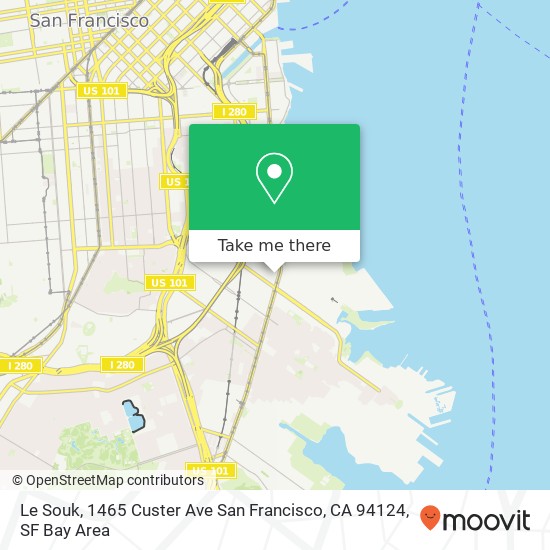 Mapa de Le Souk, 1465 Custer Ave San Francisco, CA 94124